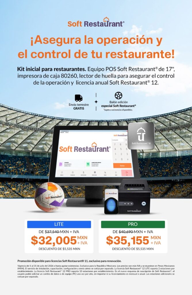 Promoción de ahorro con descuento exclusivo en la compra de sistemas y renovaciones SoftRestaurant
