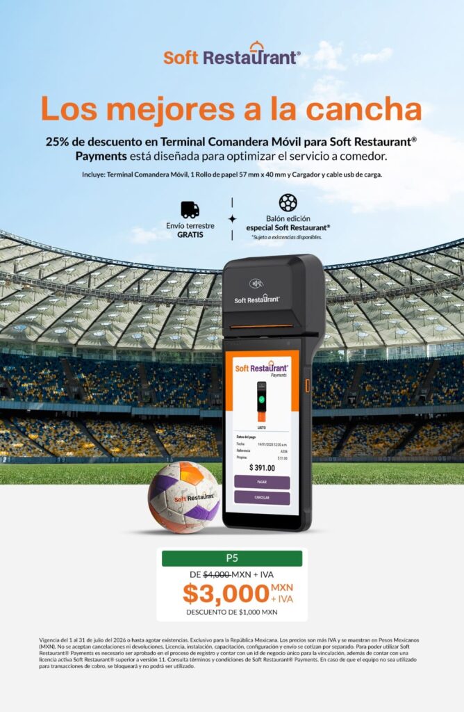 Promoción de ahorro con descuento exclusivo en la compra de sistemas y renovaciones SoftRestaurant